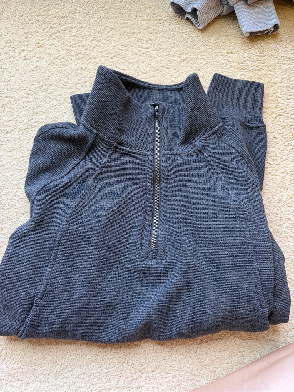lululemon athletica Charcoal Half-Zip Waffle Knit Varsity Jacket